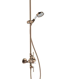 Hansgrohe Showerpipe Axor Montreux with 16572300 Polished Red Gold