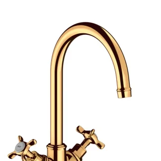 Hansgrohe 2-handle basin faucet Axor 16506990 Polished Gold Optic
