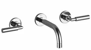 Dornbracht wall-mounted basin mixer . Tara. 36712882-99 Dark Platinum Matt