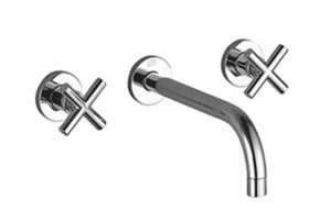 Dornbracht wall-mounted basin mixer . Tara. 36717892-06 Platinum Matt