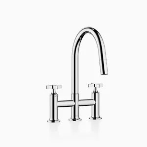 Dornbracht VAIA Three-hole bridge mixer Pull-down with spray  19875809-00 Chrome