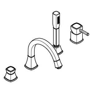 GROHE 4-hole bath combination Grandera 29418IG0 chrome/gold