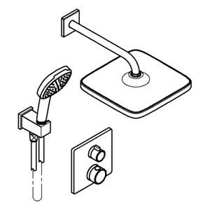 GROHE concealed shower system Grohtherm 34871 with 34871000 chrome
