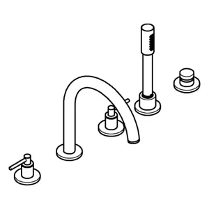 GROHE 5-hole bath combination Atrio 29407DC0 super steel