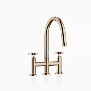 Dornbracht VAIA Three-hole bridge mixer Pull-down with spray  19875809-46 Brushe