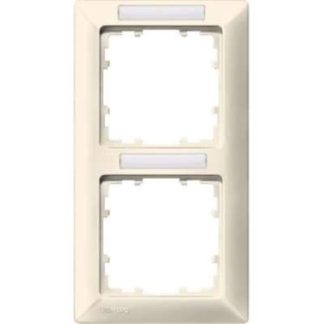 Bleh Line. Вертикальная двухсекционная рамка с полем для этикетки - рамка на 2 блока, белая, 5TG2582-2