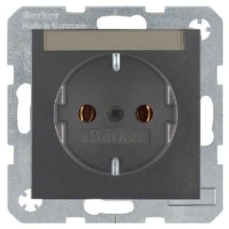 Розетка Schuko anth/mat с полем для описания - Розетка ( 47501606