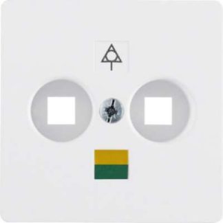 Белая центральная пластина для двойной розетки - розетка выравнивания потенциалов 14031909