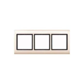 Тройная рама, горизонтальная/вертикальная - Рама 3-створчатая, кремово-белая 400344