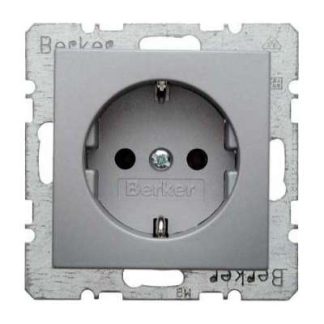 Розетка Schuko, матовая, алюминиевая - Электрическая розетка 41431404