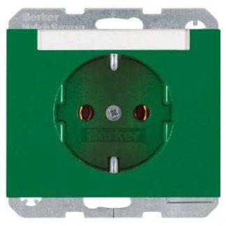 Розетка SCHUKO, зеленая, с полем описания - Розетка (47397013)