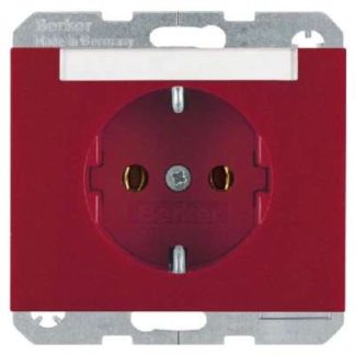Красный разъем SCHUKO с полем описания - Разъем (47397015)