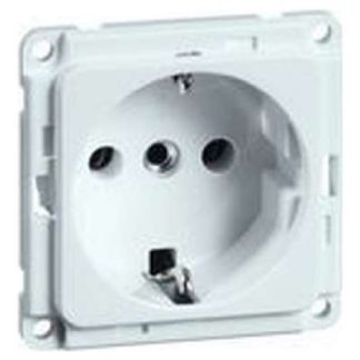 Розетка SCHUKO D 6711.02 Compacta чисто белого цвета - защитный контакт розетки 00602011