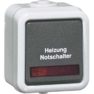 Аварийный выключатель отопления Gray 10A 250V - Gray D 626 WAB HN, накладной выключатель