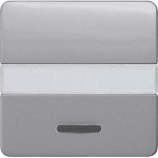 Серебристый переключатель-качель с окошком и полем для надписи - Декоративная накладка для переключателя/кнопки 5TG7935