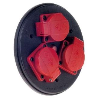 Трехпозиционная вставка для розетки с крышкой - Защитный контакт для розетки, черный 910.105