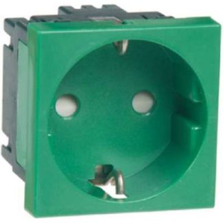 Розетка SCHUKO, однополюсная, зеленая, 16 А, 250 В, двухконтактная, D 6211.42 EMS SI