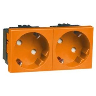 Розетка Schuko EB 2x оранжевая 16A 250V 2-контактная 33G - Электрическая розетка D 6212.33 EMS SI WI