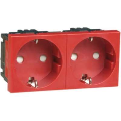 Розетка SCHUKO, 2-контактная, красная, 16A, 250V, 2-контактный D 6212.36 EMS SI