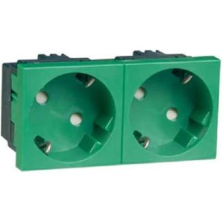 Розетка SCHUKO, 2-контактная, зеленая, 16A, 250V, 2-контактная, 33G D 6212.42 EMS SI WI