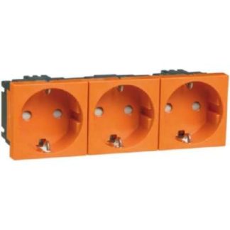 Встраиваемая розетка SCHUKO, 3-контактная, оранжевая, 16 А, 250 В, 2-контактная, D 6213.33 EMS SI