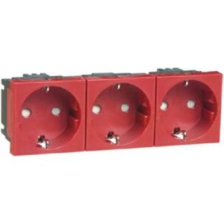 Встраиваемая розетка SCHUKO, 3-контактная, красная, 16 А, 250 В, 2-контактная, D 6213.36 EMS SI