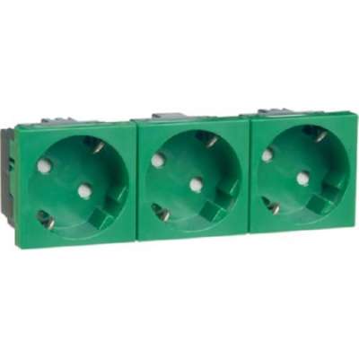 Розетка SCHUKO, встроенная, 3-контактная, зеленая, 16 А, 250 В, 2-контактная, 33G D 6213.42 EMS SI WI