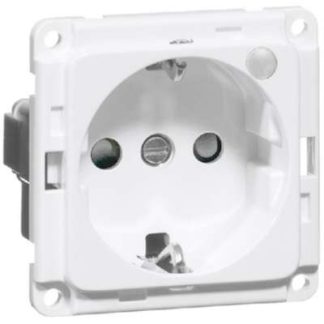 Чисто белая розетка SCHUKO 16A 250V с зеленым светодиодом - комбинированный выключатель/розетка...