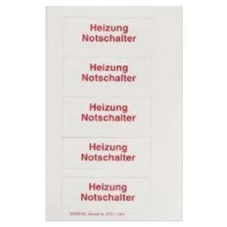 Табличка с надписью «Аварийный выключатель отопления» — рамка 5TG1894