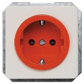 Розетка Schuko Delta Profile, оранжевая - кремово-белая розетка 5UB1480