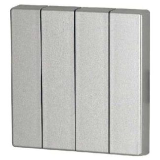 4-позиционный переключатель-качелька, серебристый - накладка на переключатель/кнопку CWIZ-04/03