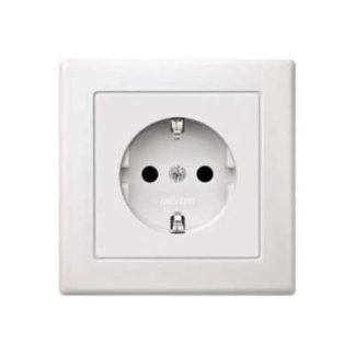 Розетка Schuko Polar White с полным защитным покрытием - Электрическая розетка MEG2300-1519