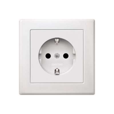 Розетка Schuko Polar White с полным защитным покрытием - Электрическая розетка MEG2300-1519
