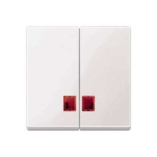 Двойной переключатель, белый/глянцевый, с окошком (красный) MEG3456-0319