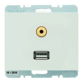 USB/3,5-мм аудиоразъем, глянцевый белый цвет - Базовый элемент с центральной крышкой 3315397009