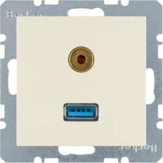 USB/3,5-мм аудиоразъем, глянцевый белый - базовая модель с центральной крышкой 3315398982