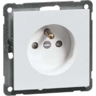 Розетка с заземляющим контактом для повышения защиты контактов, чисто белый цвет B 20.6571.02 SI