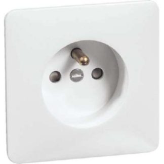 Розетка с заземляющим контактом для повышения защиты контактов, чисто белый цвет B 80.6571.02 SI