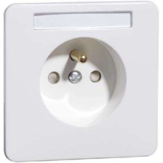 Розетка с заземляющим контактом, усиленная защита контактов, поле для маркировки, зелёный цвет B 80.6671 NA...