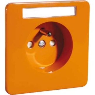 Розетка с заземляющим контактом, бер., описание или - Заземляющая розетка, оранжевый контакт B 80.6671...