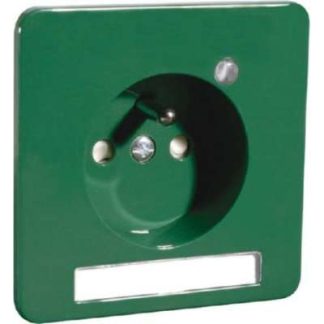 Розетка с заземляющим контактом, усиленная защита контактов, маркировочная площадка, зеленая B80.6671GLK ...