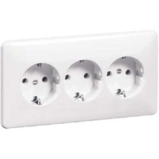 Тройная розетка SCHUKO, чисто белый цвет - Комбинированный выключатель/розетка D 6513.02