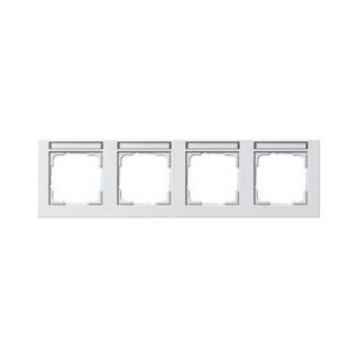 Горизонтальная ударопрочная рама для 4 розеток. - Белая рама для 4 розеток 109429
