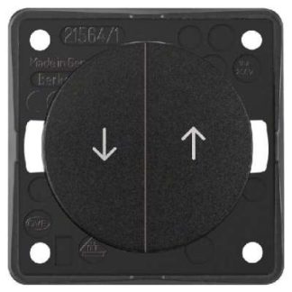 Переключатель Jal. глянцевый черный, символ стрелки - однополюсная кнопка для рулонных штор 936...