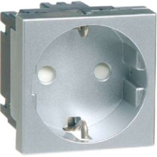 Розетка SCHUKO, 1-контактная, алюминиевая, 16A, 250V, 2-контактная, D 6211.70 EMS SI