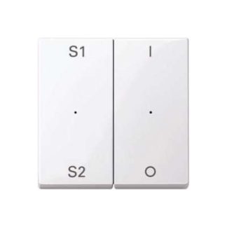 Крышка выключателя/диммера Alpine, белая/глянцевая, 2f, (сцена 1/2, 1/0) - белая MEG...