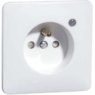 Розетка с заземляющим контактом, белая, повышенная защита контактов B 80.6671 SI GLK W