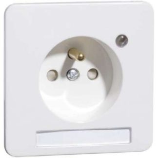 Заземляющая розетка, чисто белого цвета, с маркировкой — Комбинированный выключатель/розетка B 80.6...