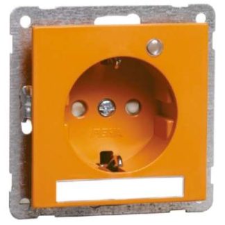 Оранжевая розетка SCHUKO с маркировкой. РУКОВОДСТВО - Оранжевая розетка с заземляющим контактом...