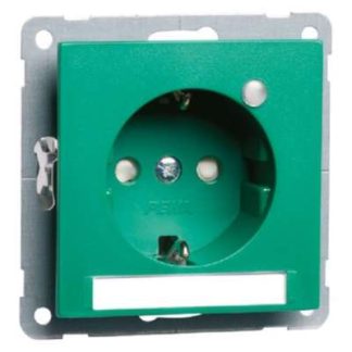 Электрическая розетка SCHUKO, зеленая, держатель для этикетки. Светодиод D 20.6511.422LED/4NA